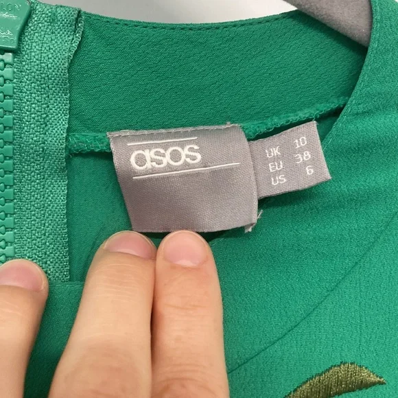 ASOS Maternity Green Floral Embroidered Midi Dress - Picture 3 of 3